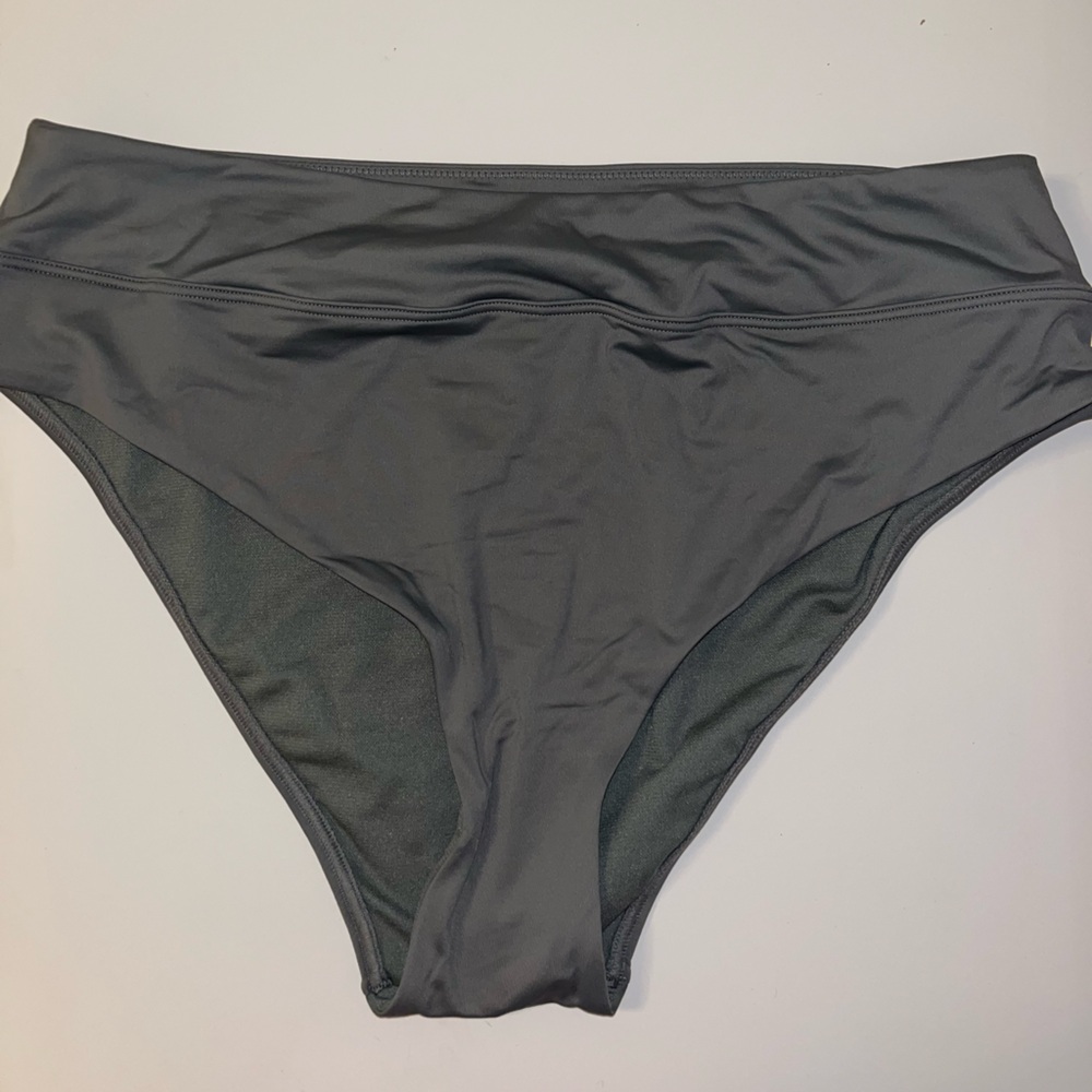 La Vie En Rose Gray High Waisted Bikini Bottom